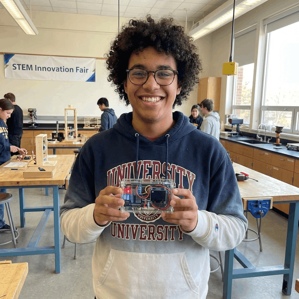 Young students learning IoT and electronics with MakerBuddy educational kit